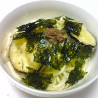 ヤマキめんつゆで作る梅と茄子の天ぷらのせうどん